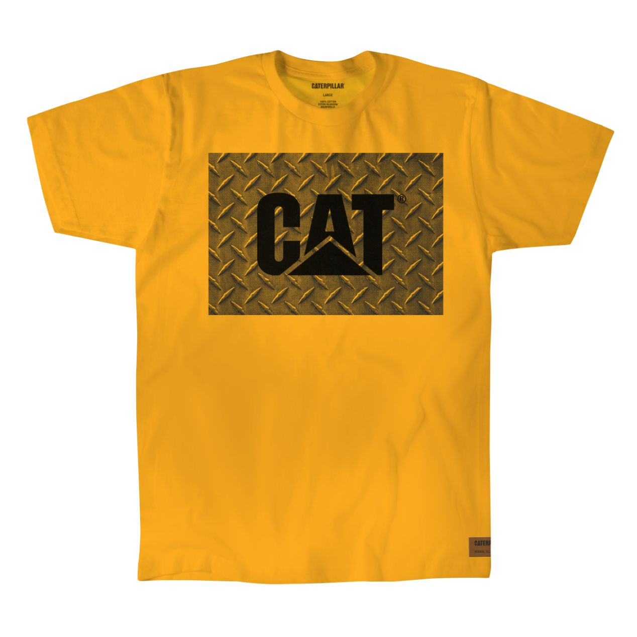 Caterpillar T-Shirts UAE Online - Caterpillar Work Diamond Plate Mens - Yellow EQYFNO047